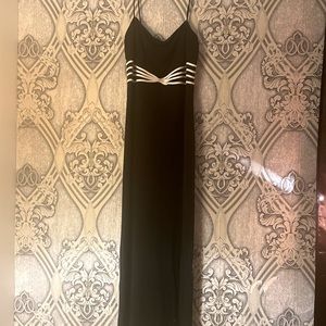 J. Ribkoff black with white strip accents dress Prom wedding formal GORGEOUS! 👗